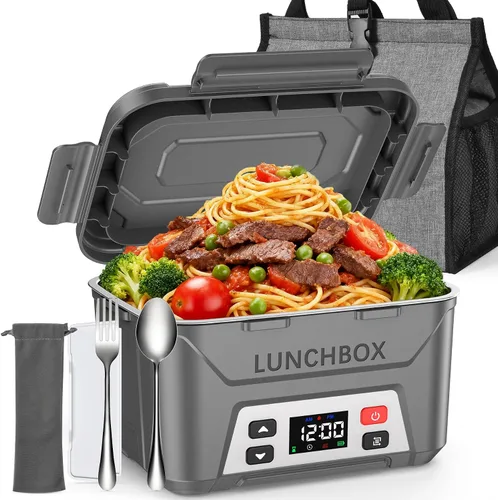Miniatura 9 de EAST OAK Caja de almuerzo eléctrica inalámbrica para adultos, caja de almuerzo autocalentable recargable de 5.5 tazas - Calentamiento automático
