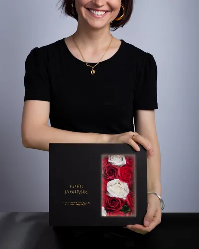 Miniatura 2 de Caja de dinero para regalo en efectivo - Caja de regalo de flores de lujo con tirador de dinero y tapa con flor y lazo, caja de regalo única