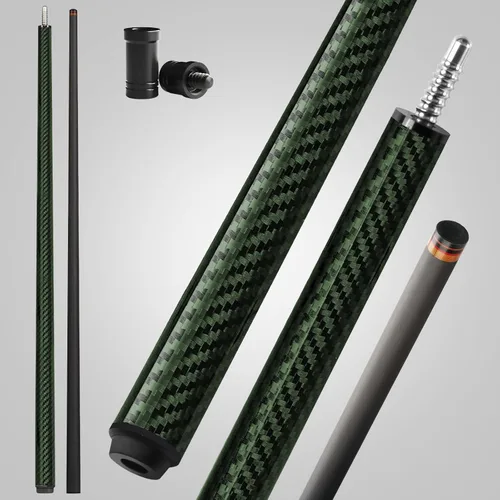 Miniatura 10 de Taco de piscina de fibra de carbono, eje de fibra de carbono premium, palos de billar Pro Taper con punta multicapa, agarre sin envoltura, junta