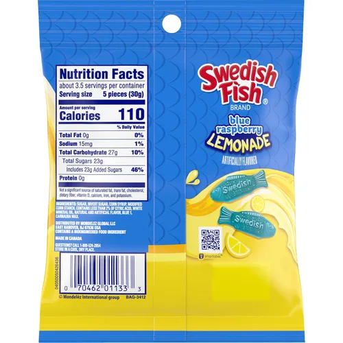Miniatura 13 de SWEDISH FISH Caramelos suaves y masticables de limonada de frambuesa azul, caramelos a granel, bolsas de 12-3.59 onzas