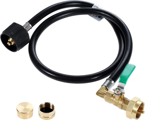 Miniatura 8 de Aupoko Manguera adaptadora de repuesto de propano de 36 pulgadas, manguera de extensión de propano con válvula de control de encendido y apagado