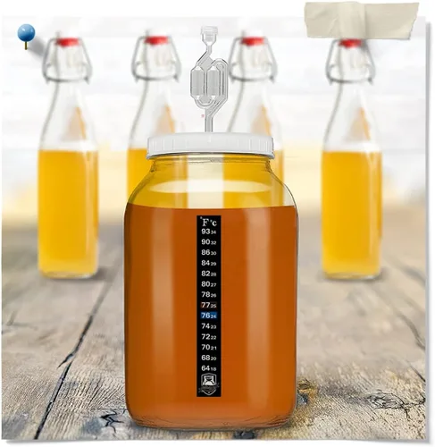 Miniatura 3 de Junta hermética de tapa de fermentación estándar de un galón con esclusa de aire, convierte el frasco de un galón en un fermentador - Kombucha dura