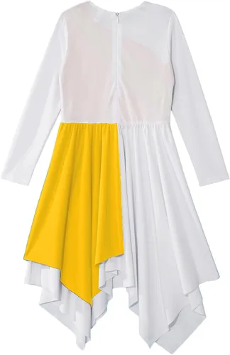 Miniatura 105 de CHICTRY Vestido de baile lírico sin mangas asimétrico para niñas, disfraz de adoración litúrgica contemporánea