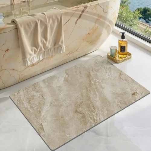 Miniatura 19 de LUMI Tapetes de baño ultra delgados, superabsorbentes, de secado rápido, antideslizantes, para debajo de la puerta, bañera, lavabo y ducha, 17 x 30