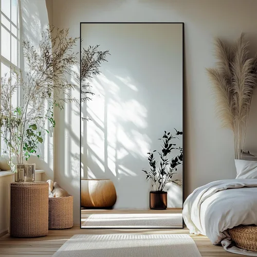 Miniatura 21 de Delma - Espejo de pared de longitud completa, espejo de pie de cuerpo completo, espejo grande de piso para pared, puerta, dormitorio, baño, sala