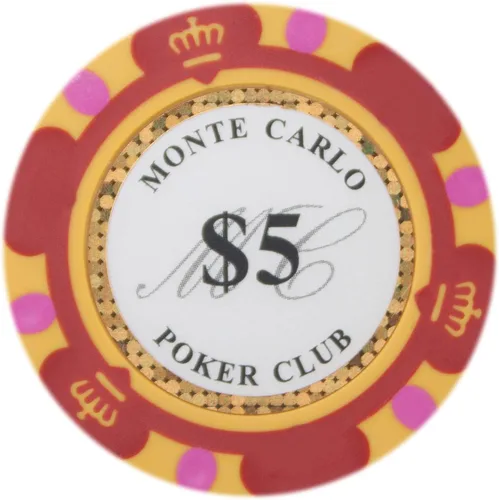 Miniatura 15 de Brybelly Monte Carlo Premium Poker Chips (50-Pack) Heavyweight 14-Gram Clay Composite