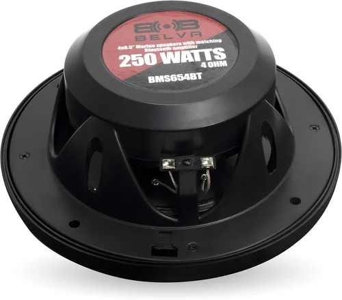 Miniatura 4 de BELVA BMS654BT Amplificador Bluetooth de 4 canales pico de 1000 W con cuatro altavoces marinos coaxiales de 2 vías de 6.5 pulgadas