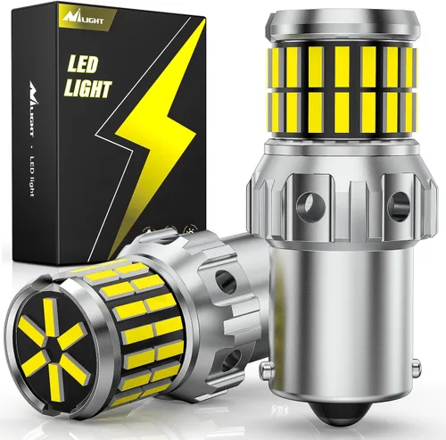 Nilight 1156 - Bombilla LED súper brillante 4014 63SMD, lámpara de repuesto para luz de reversa, luz de marcha atrás, luz de freno trasero, luz de