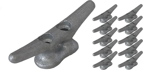 Tacos de muelle de 4 pulgadas de 4 pulgadas – (2, 5, 10 unidades) – Tacos de hierro fundido galvanizado por inmersión en caliente, tacos de cuerda,