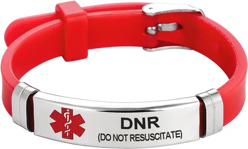 Miniatura 14 de TGLS Pulsera de identificación de alerta médica roja para mujer, acero inoxidable, para primeros auxilios de emergencia, alerta de salud, pulsera