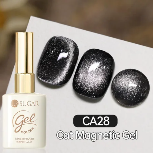 Miniatura 3 de UR SUGAR Crystal Cat - Esmalte de uñas de gel magnético para ojos, color gris, 0.5 onzas líquidas, esmalte de gel magnético iridiscente