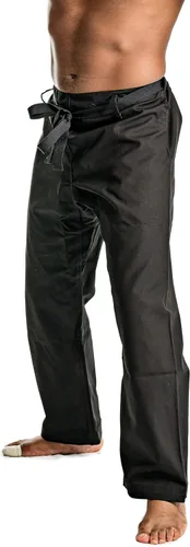 Miniatura 6 de Ronin - Pantalones de karate pesados, color negro, blanco o camuflaje, 100% algodón, 12 onzas, cintura tradicional con cordón