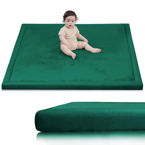 Miniatura 56 de Huloo Sleep - Tapete de juego para bebé, tapete de espuma viscoelástica de 1.3 pulgadas de grosor, terciopelo coral suave, antideslizante, Gris