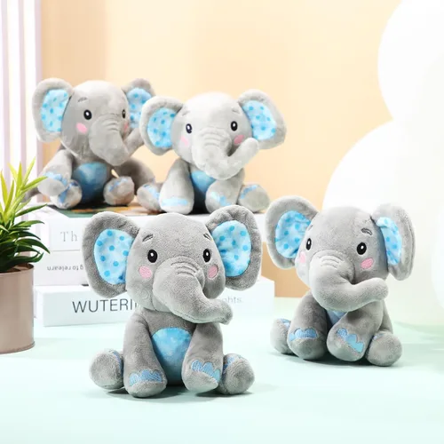 Miniatura 4 de Libima 4 piezas de animales de peluche de elefante pequeño a granel de 6 pulgadas, lindos animales de peluche suaves para niños y niñas, bebés, Azul