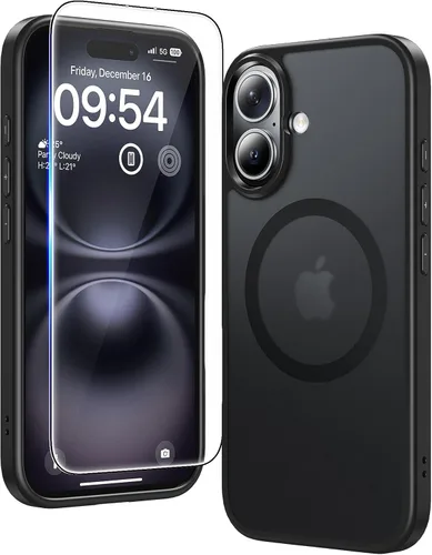 Miniatura 144 de TAURI Funda magnética 2 en 1 transparente para iPhone 14 Pro, compatible con Magsafe [no amarillenta] con protector de pantalla, protección de grado