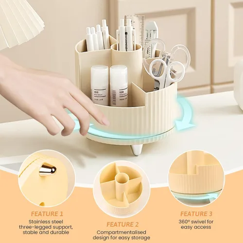 Miniatura 2 de Soporte para brochas de maquillaje, organizador de maquillaje giratorio de 360°, organizador de brochas de maquillaje, brochas de maquillaje
