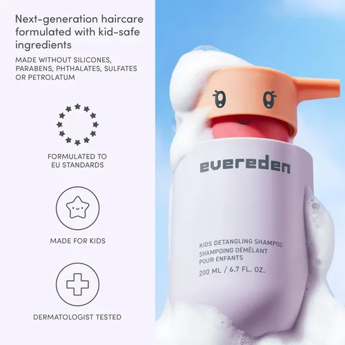 Miniatura 7 de Evereden Happy Hair Duo - Juego de champú y acondicionador para niños, limpio, vegano y sin desgarros, desenreda, fortalece y suaviza todo