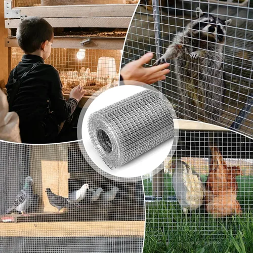 Miniatura 6 de Malla de alambre galvanizado de 1/4 de pulgada en rollo de 16" x 20' (23 GA) - Malla de alambre de pollo para corrales, cooperaciones, cercas