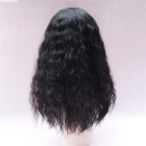 Miniatura 4 de LXUE Extensión de cabello ondulado de 22 pulgadas con flequillo, extensiones de cabello para mujeres con cabello delgado, rubio 613 #
