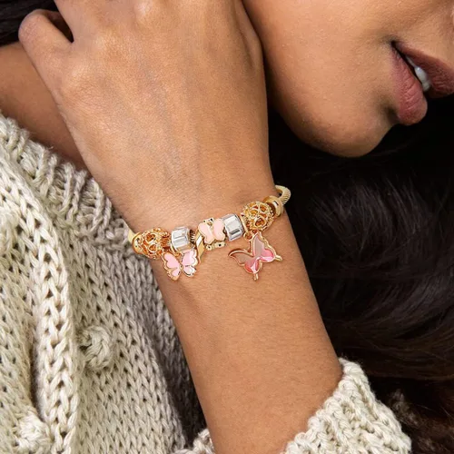 Miniatura 3 de Navoky Pulsera con dije de mariposa dorada ajustable y abierta para mujeres y niñas