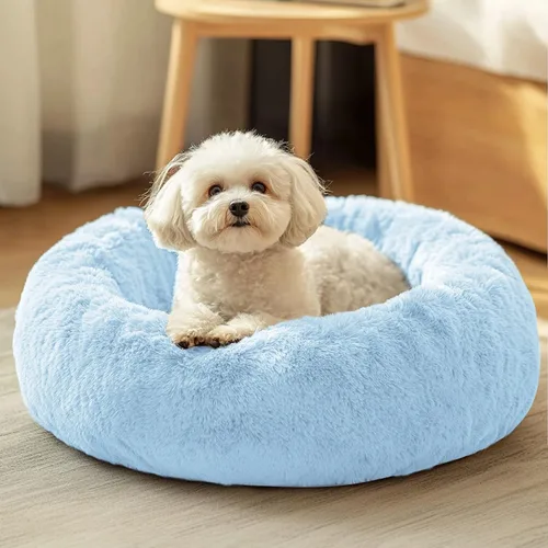 Miniatura 38 de JOLLYVOGUE - Cama para perros y gatos, cama relajante y antiestrés para mascotas y perros pequeños, cojín esponjoso en forma de dona para mascotas