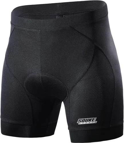 Souke Sports Pantalones cortos de ciclismo para hombre, con acolchado 4D para bicicleta, MTB Liner Shorts con agarre antideslizante en las piernas