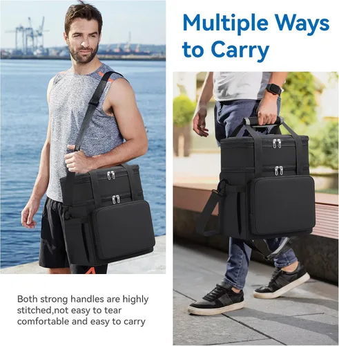 Miniatura 6 de Lonchera para hombres y mujeres, bolsa grande con aislamiento expandible, bolsa enfriadora de doble cubierta a prueba de fugas para adultos