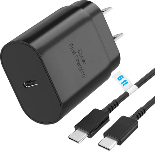 Miniatura 10 de Galaxy S25 S24 - Bloque de carga USB C de 25 W PD, cargador súper rápido, adaptador de enchufe de pared tipo C, carga rápida para Samsung Galaxy
