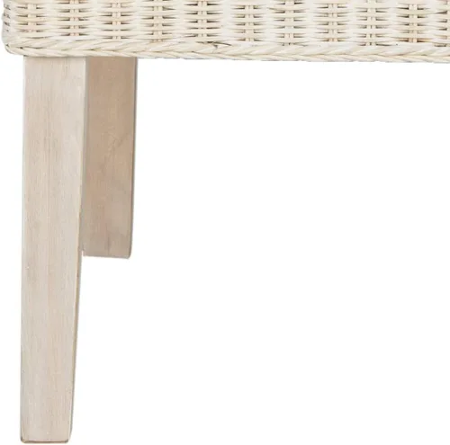 Miniatura 7 de SAFAVIEH Muebles - Juego de 2 sillas de comedor de mimbre Arjun - Blanco lavado - Ratán - Diseño tejido costero - Ideal para comedor, cocina, altura