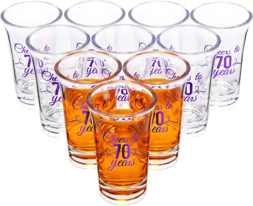 Miniatura 15 de Sliner Paquete de 48 Vasos de Chupito de Cumpleaños a Granel 1.4oz Brindis a los 30/40/50/60/70/80 Años Vaso de Chupito Indestructible Base Gruesa