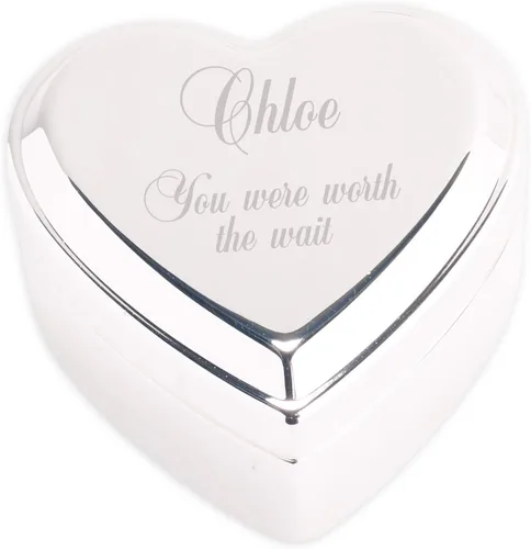Miniatura 12 de Cherished Moments Caja de recuerdo de joyería de corazón personalizada con cruz grabada personalizada y nombre para regalo de bautizo de bebé