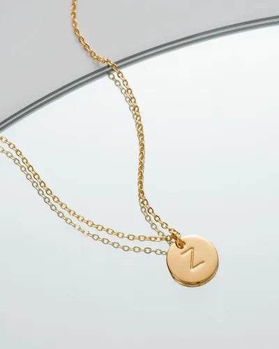 Miniatura 3 de Bemoly Initial Necklace for Women Round 11MM Coin Disc Double Side Engraved Letter A-Z Hammered Pendant 14K Gold Plated Personalized Alphabet