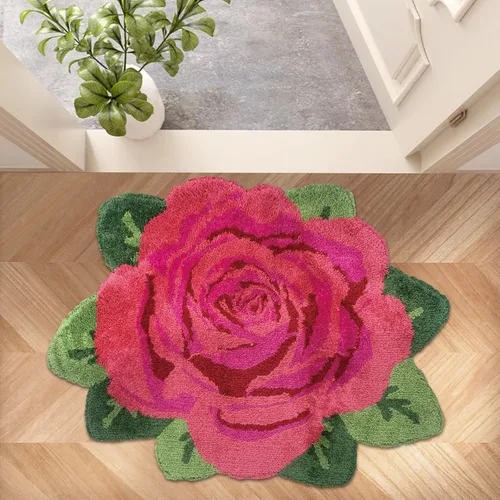 Miniatura 23 de USTIDE Alfombra de girasol esponjosa, alfombra suave y lanuda de flores, hecha a mano, alfombras modernas, lavables, para sala de estar, lavandería