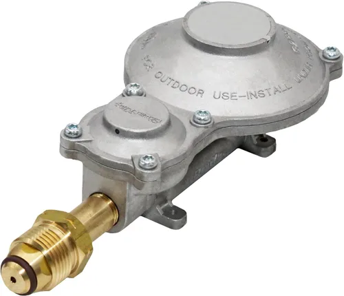 Miniatura 9 de Flame King - Regulador de propano LP de 2 etapas montado horizontalmente de 160,000 BTU con POL para casas rodantes, furgonetas, remolques