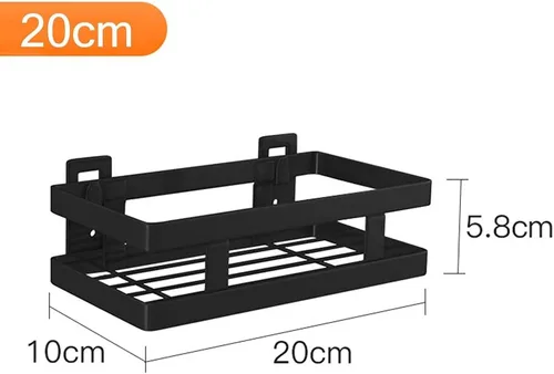 Miniatura 5 de qiuqiu Estante de almacenamiento de acero inoxidable montado en la pared, estante flotante negro, estante de especias para cocina, baño con varios