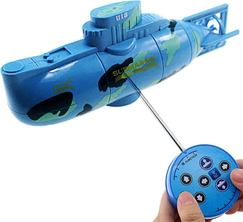 Tipmant Mini RC Submarino Juguetes de Control Remoto Barco Eléctrico Natación Buceo Tanque de peces Tubo de agua Niños Regalos de cumpleaños (azul)