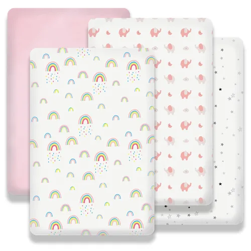 Miniatura 11 de Plushii Sábanas de Cuna para Bebés Varones Paquete de 4, 28"x 52" Juego de Sábanas de Cuna de Microfibra Extra Suave para Cuna Estándar y Colchón