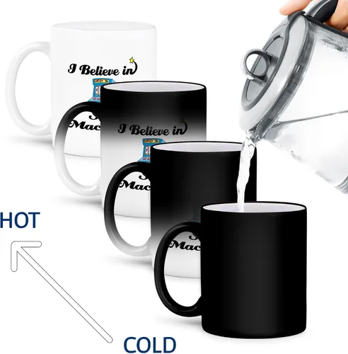 Miniatura 4 de 3dRose I Believe in Slot Machines - Taza de cerámica, 11 onzas, negro/blanco