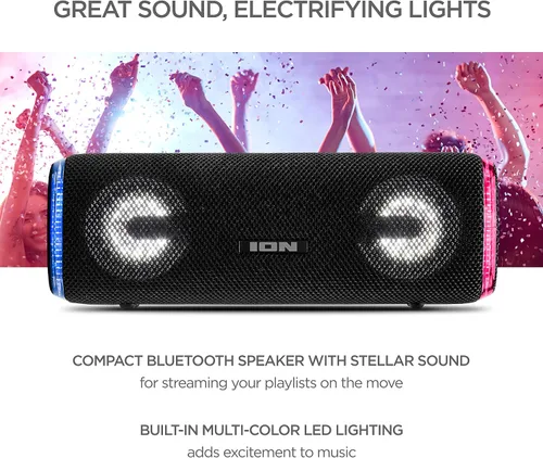 Miniatura 2 de ION Audio Slam Jam-IPX7 - Altavoz Bluetooth impermeable con micrófono, batería recargable, 15 sonidos de batería, entrada auxiliar y puerto de carga