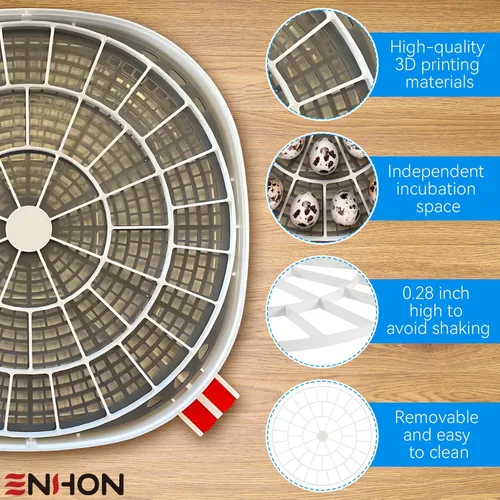 Miniatura 4 de Enhon Bandeja de 48 huevos compatible con la incubadora Nurture Right 360, bandeja giratoria de huevos de plástico de repuesto para incubar