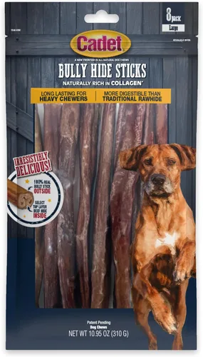 Miniatura 16 de Cadet Nervio de toro para perros grandes, 100% pizzle de res natural, masticables de ingredientes limitados y larga duración para perros que muerden