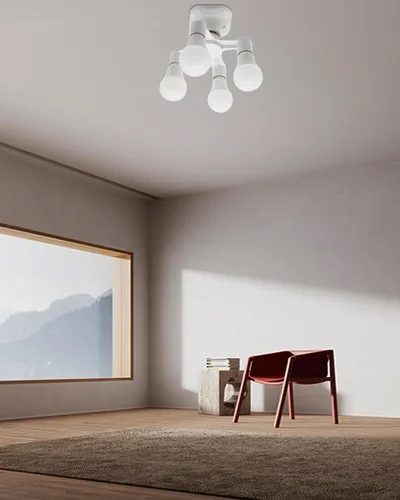 Miniatura 5 de Divisor de enchufe de bombilla, 4 en 1 E26/E27 adaptador de enchufe de bombilla múltiple, convertidor divisor de enchufe de luz para LED, bombillas