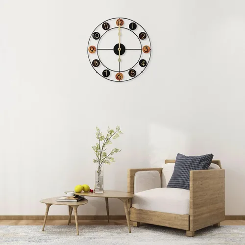 Miniatura 3 de Wall Clocks, Large Modern Metal Wall Clocks, Retro Art Design Clock, Arabic Numerals Clock, Wall Decor-50cm, for Living Room, Bedroom, Study