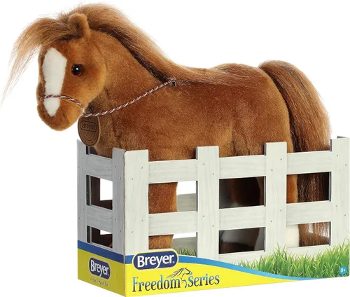 Miniatura 6 de Aurora® Exquisito Breyer® Caballo de peluche – Detalles realistas – Juego imaginativo – Marrón 13 pulgadas