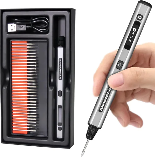 Miniatura 8 de Mini bolígrafo de grabado: herramienta portátil inalámbrica definitiva para artistas y aficionados al bricolaje, graba más de 50 superficies, apto