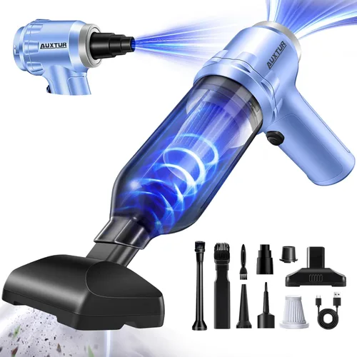 Miniatura 9 de Aspirador de mano inalámbrico portátil con 15000 PA, 120 W, motor sin escobillas, mini aspiradora para automóvil y hogar Plateado