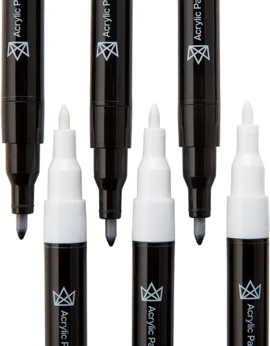 Miniatura 5 de KINGART PRO - Bolígrafos de pintura extra fina, punta de 0.028 in, 6 marcadores de pintura acrílica, bajo olor y secado rápido para rocas, madera