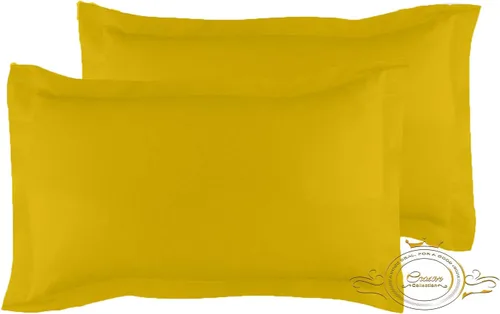 Miniatura 43 de Crown Collection Juego de 2 fundas de almohada estándar de 20 x 26 pulgadas, hipoalergénicas de 600 hilos, 100% algodón egipcio, fundas de almohada