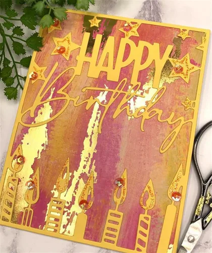 Miniatura 7 de Troqueles para álbumes de recortes, troqueles de corte de metal de cumpleaños para hacer tarjetas, plantilla de papel para manualidades, plantillas