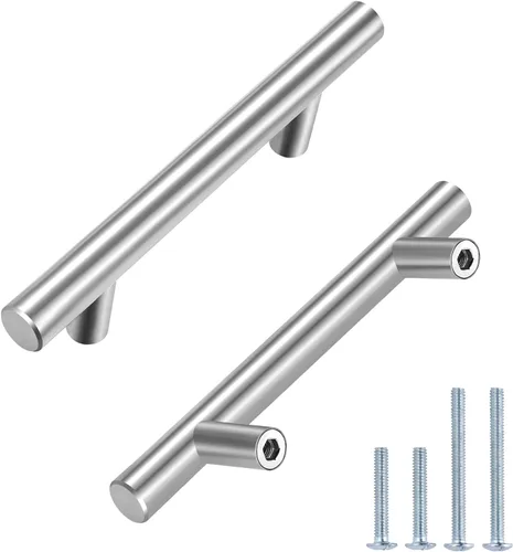 Miniatura 12 de HBL' - Paquete de 5 jaladeras de acero inoxidable para cocina, con 3 pulgadas de distancia entre los agujeros, color negro mate, para gabinetes